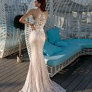Свадебное платье русалка с красивым кружевом фото