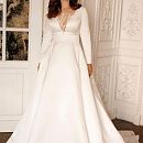 Атласное свадебное платье большого размера фото