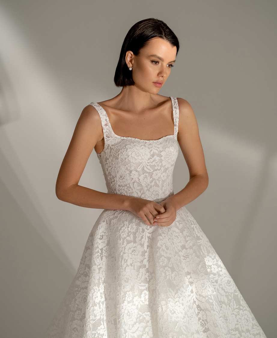 Белое кружевное свадебное платье 2023 фото