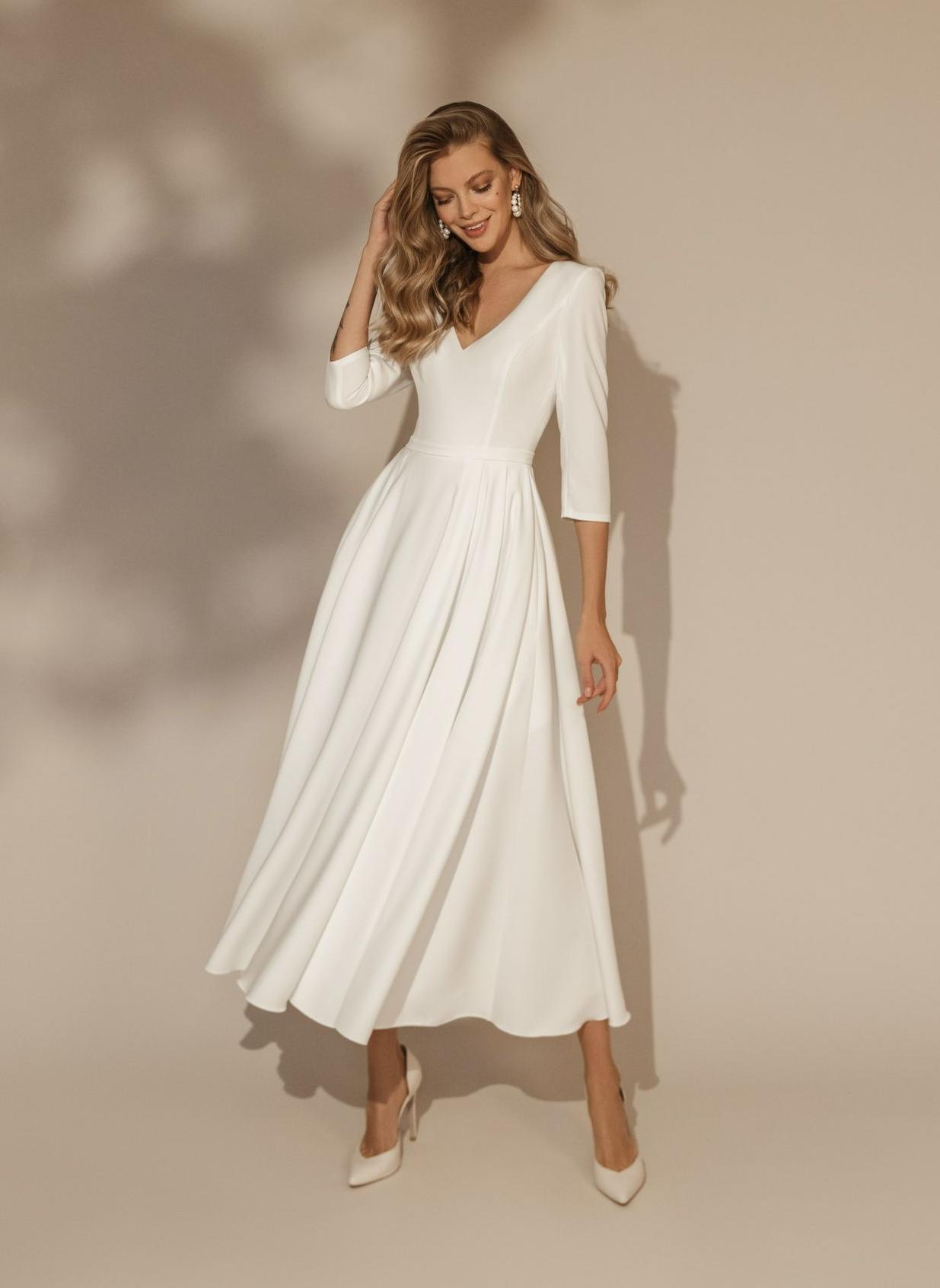 Атласное Платье Миди фото 4