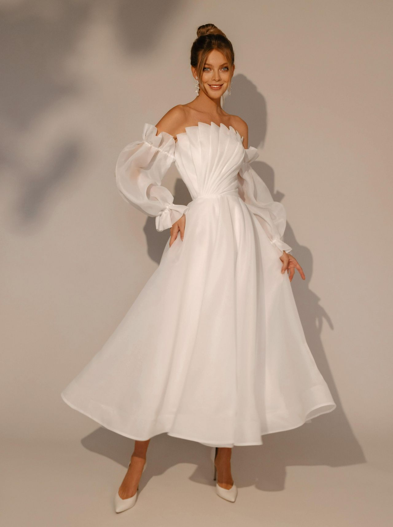 Белое Платье Вечернее Миди Купить фото 11