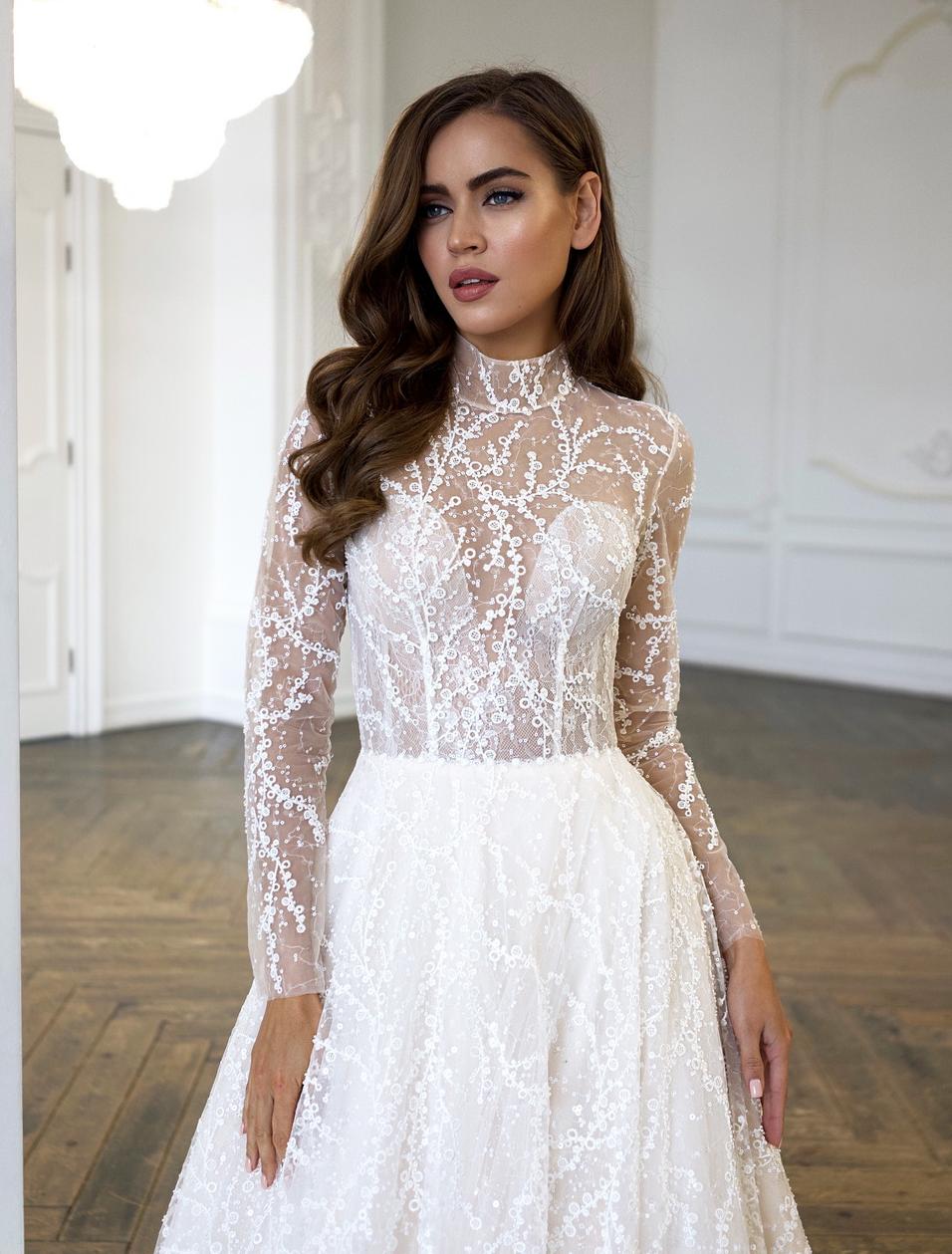 Свадебное платье с кружевом ручной работы для Милы
