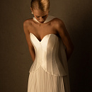 Свадебный комплект с атласным корсетом и юбкой-плиссе фото