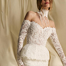 Комплект из хлопкового кружева с баской фото