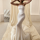 Свадебный комплект с атласным корсетом и юбкой из пайеток фото