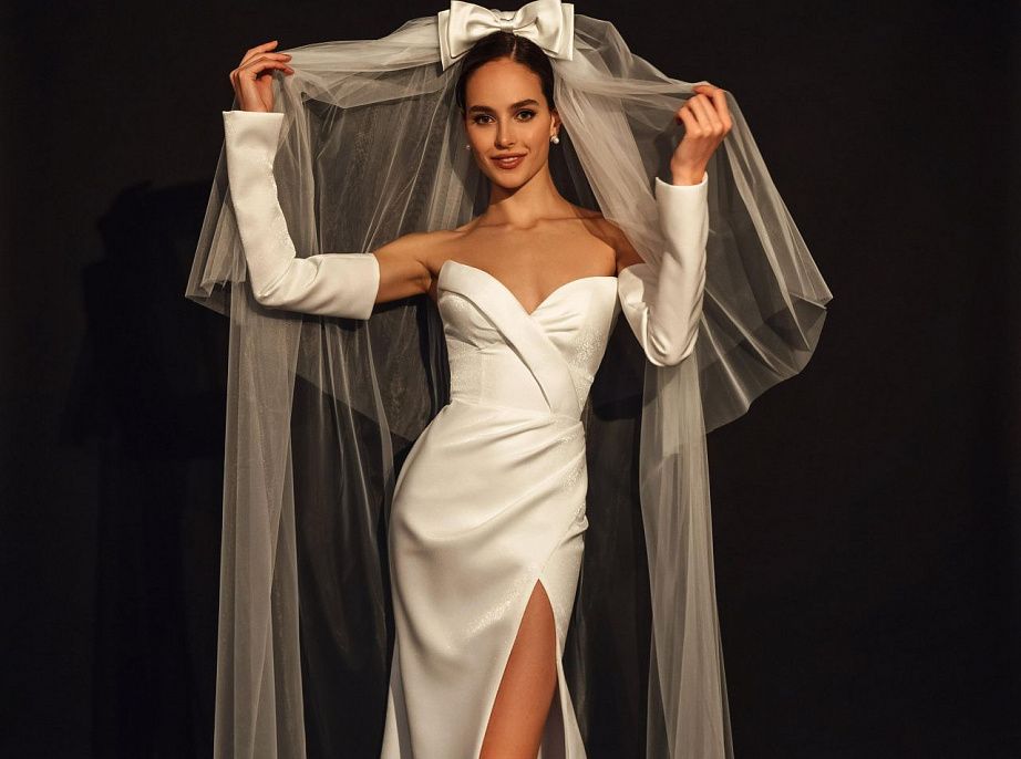 Свадебное платье 2022 со съемными рукавами фото
