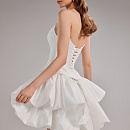 Короткий свадебный комплект с корсетом из тафты с буфами фото