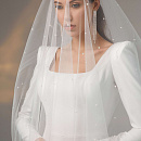 Свадебное платье русалка с квадратным вырезом и плечиками фото