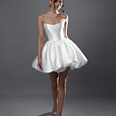 Короткое платье из микадо с объемной юбкой фото