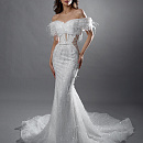 Расшитое платье-русалка с болеро  фото