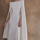 Свадебное платье из креп-стрейча с рукавами-кейпами фото