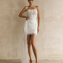 Короткое кружевное свадебное платье фото