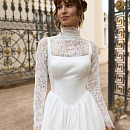 Свадебное платье с кружевным топом фото