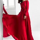 Атласное красное вечернее платье фото