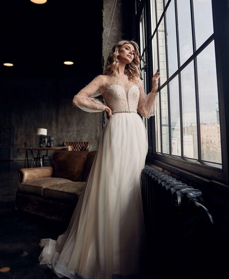 Свадебное платье трансформер со съемным болеро фото