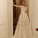 Пышное кружевное свадебное платье со съемным болеро фото