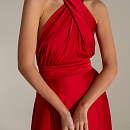 Шелковое вечернее платье рубинового цвета фото