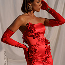 Красное вечернее мини-платье фото