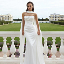 Комплект из атласного корсета с драпировкой и юбкой фото