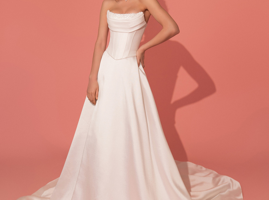 Cвадебный комплект из микадо c пышной юбкой фото