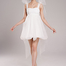 Свадебное платье мини с юбкой фасона баллон фото