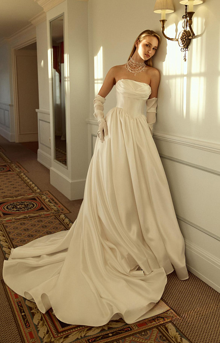 Свадебное платье в стиле принцесса из микадо фото