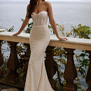 Расшитое свадебное платье рыбка со съемными рукавами фото