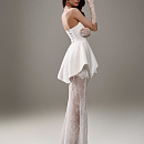 Стильный комплект с кружевной юбкой и открытым корсетом фото