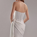 Короткое платье из атласа с декором в виде драпировки фото