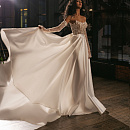 Свадебное платье мини со съемной атласной юбкой фото