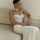 Кружевное свадебное платье со съемным болеро фото