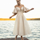 Свадебное платье миди с блеском фото