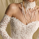 Комплект из хлопкового кружева с баской фото