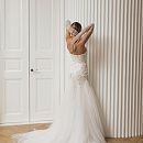 Свадебное платье русалка в необычном кружеве фото