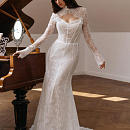 Кружевное свадебное платье со съемным болеро фото