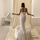 Свадебный комплект с атласным корсетом и юбкой из пайеток фото