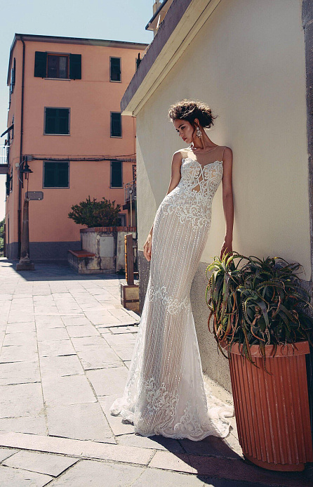 Свадебное платье русалка в авторском кружеве