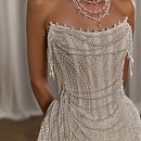 Короткое расшитое платье на корсете с бисером фото