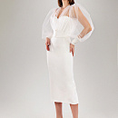 Свадебное платье миди с прозрачным болеро фото