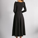 Чёрное вечернее платье миди с рукавами фото