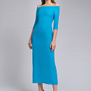 Вечернее платье миди с открытыми плечами фото