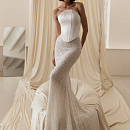 Свадебный комплект с атласным корсетом и юбкой из пайеток фото