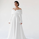 Классическое  свадебное палетье А- силуэта из микадо фото