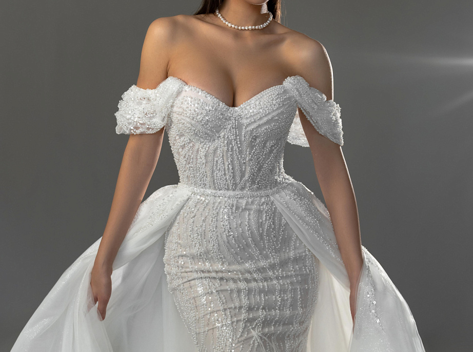 Роскошное свадебное платье рыбка фото