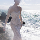 Красивое свадебное платье русалка с вырезом в форме сердца фото