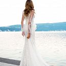 Нежное свадебное платье русалка с воланами