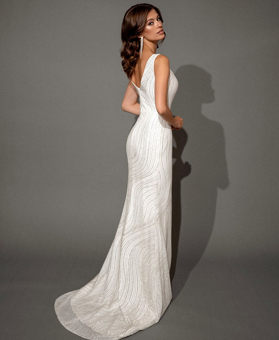 Свадебное платье русалка с квадратным вырезом фото