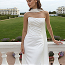 Комплект из атласного корсета с драпировкой и юбкой фото