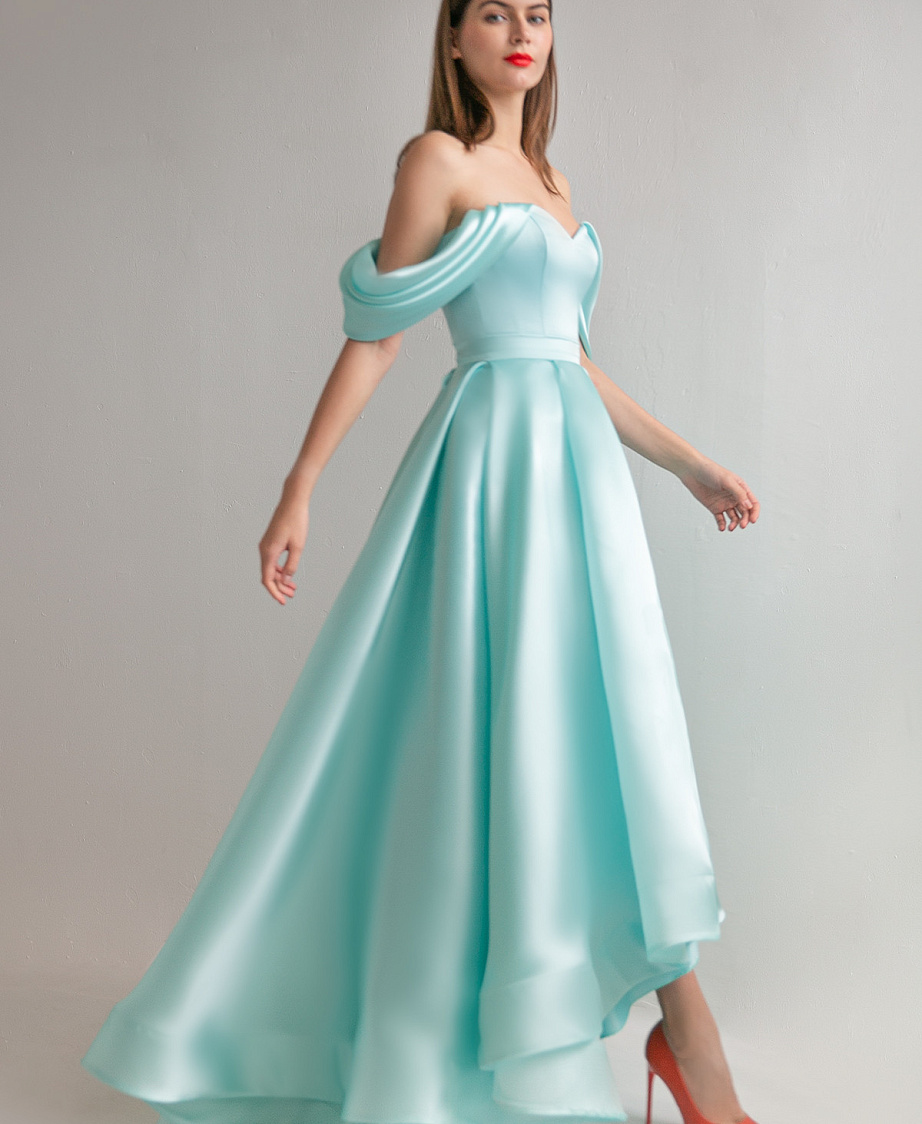 Вечернее платье мятного цвета фото