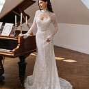 Кружевное свадебное платье со съемным болеро фото